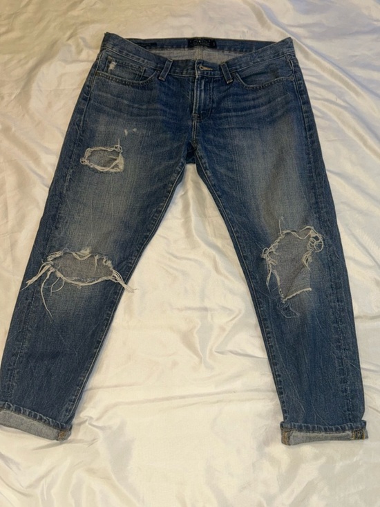 Lucky Brand Denim - Lucky Brand Women's Boyfriend Jeans - Distressed Dark Blue Denim